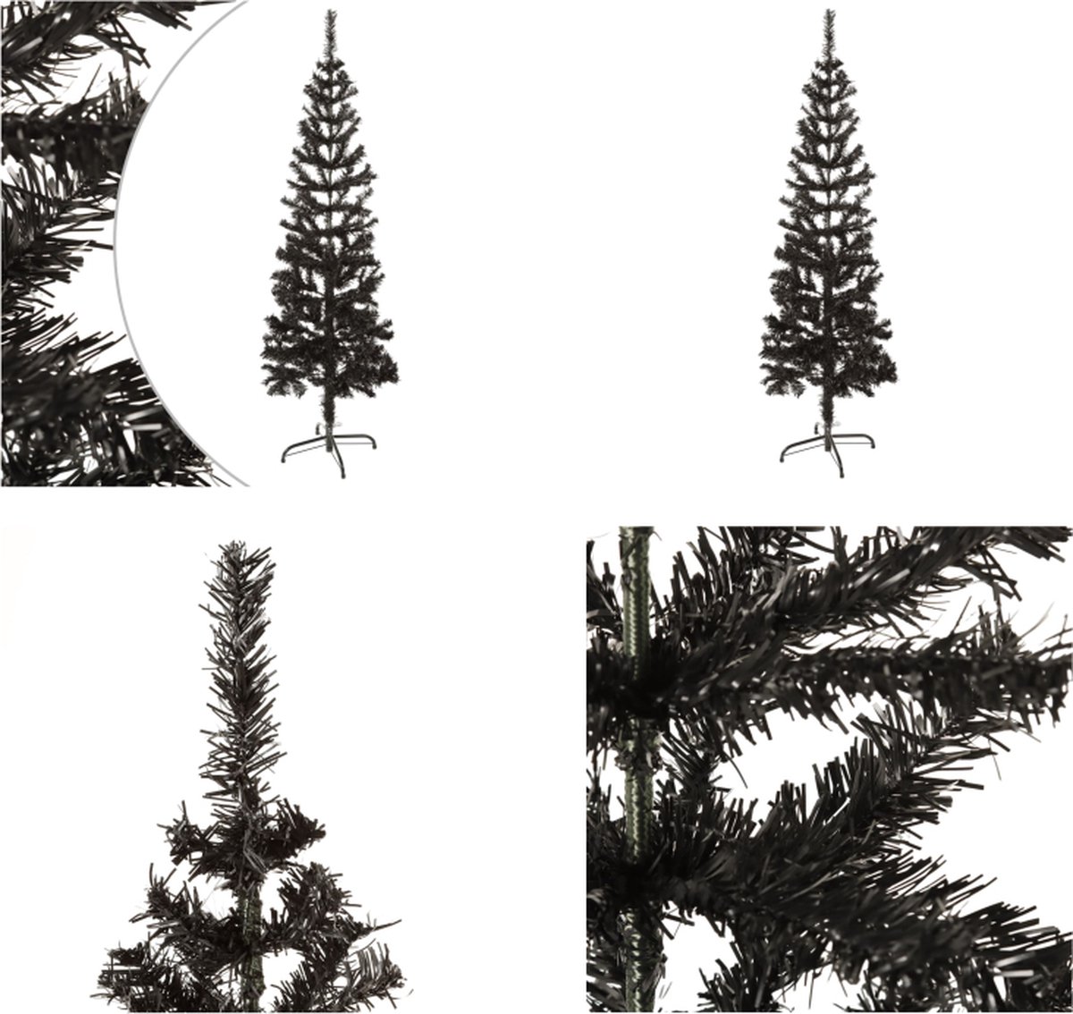 vidaXL Kerstboom smal 150 cm zwart - Kerstboom - Kerstbomen - Smalle Kerstboom - Smalle Kerstbomen