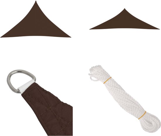 vidaXL Parasol triangulaire 3-5x3-5x4-9 m Tissu Oxford Marron - Voile d'ombrage - Voiles d'ombrage - Toile d'ombrage - Toiles d'ombrage