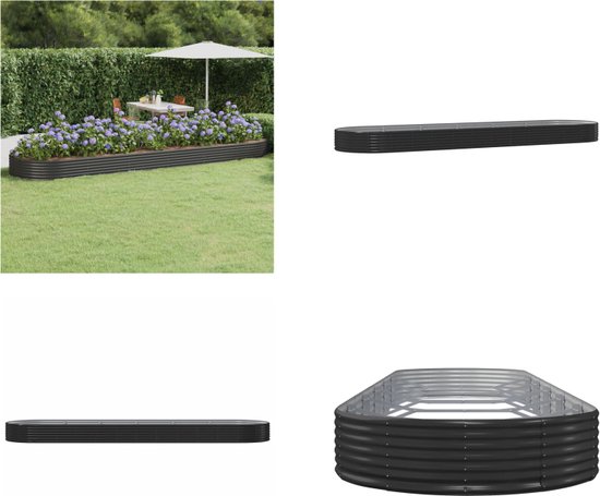 Gepoedercoat staal plantenbak Miami 100x100x50 cm ( RAL9005 ) | Stenekes Steenhandel