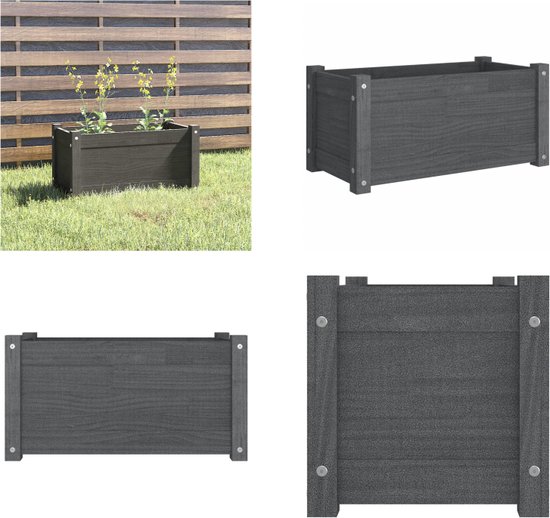 Vierkante vidaXL Lichtgrijze Houten plantenbakken