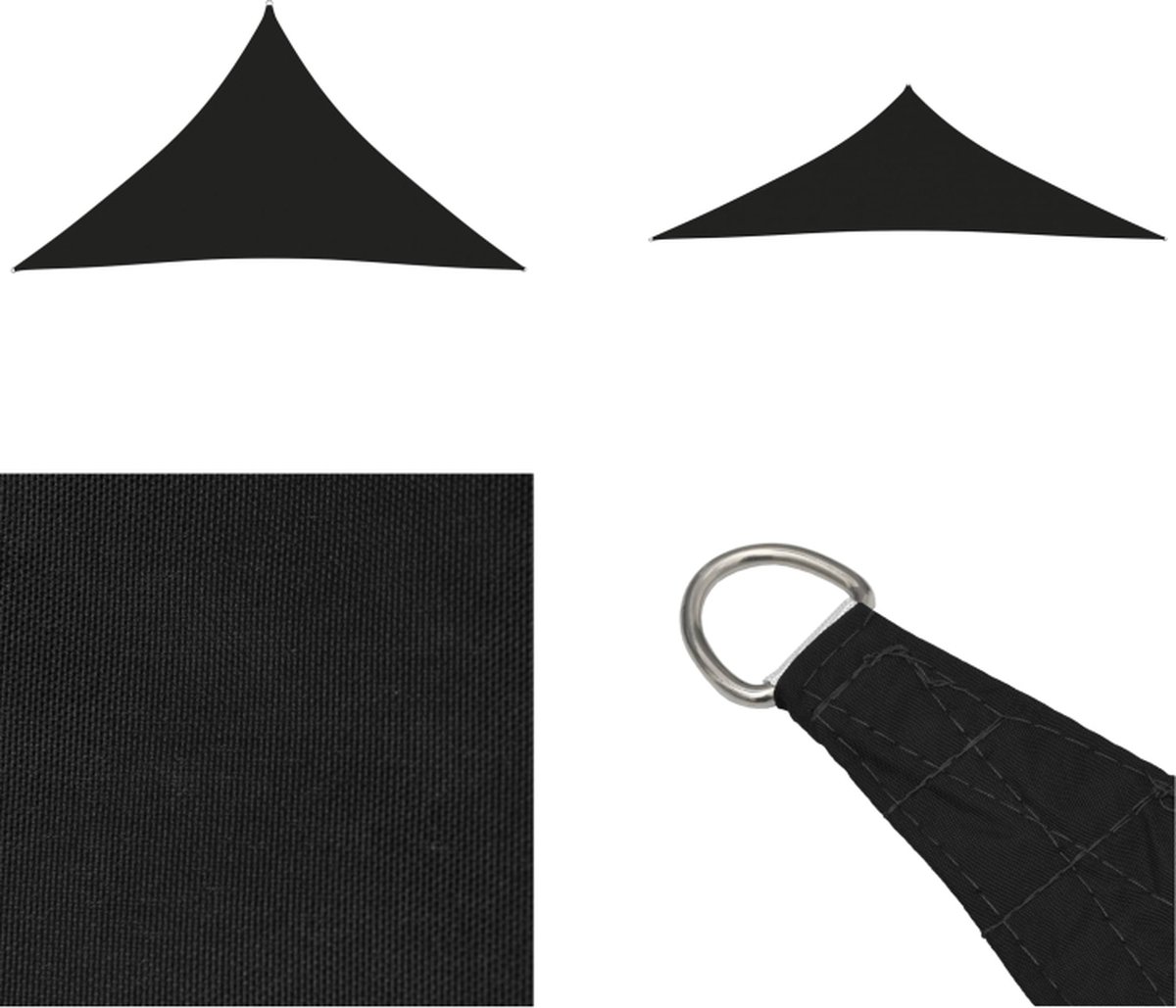 VidaXL Zonnescherm driehoekig 3-5x3-5x4-9 m oxford stof zwart Zonnezeil Zonnezeilen Zonnedoek Zonnedoeken