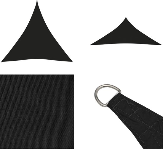 vidaXL Pare-soleil triangulaire 4x4x4 m Tissu Oxford Noir - Voile d'ombrage - Voiles d'ombrage - Toile d'ombrage - Toile d'ombrage