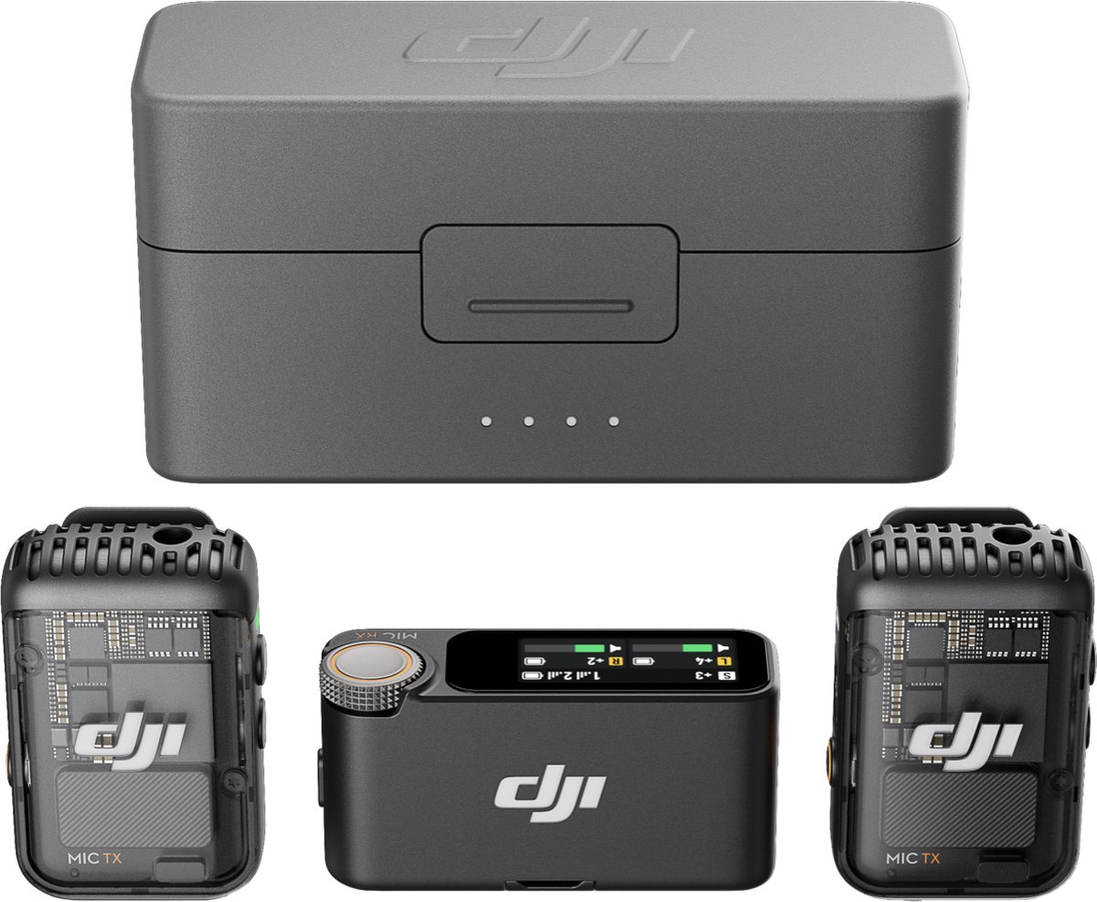 DJI Mic 2 (2 Tx + 1 Rx Charging Case) Zwart