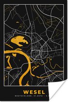 Poster Wesel – Stadskaart – Gold – Plattegrond – Stadskaart – Kaart - Duitsland - 60x90 cm