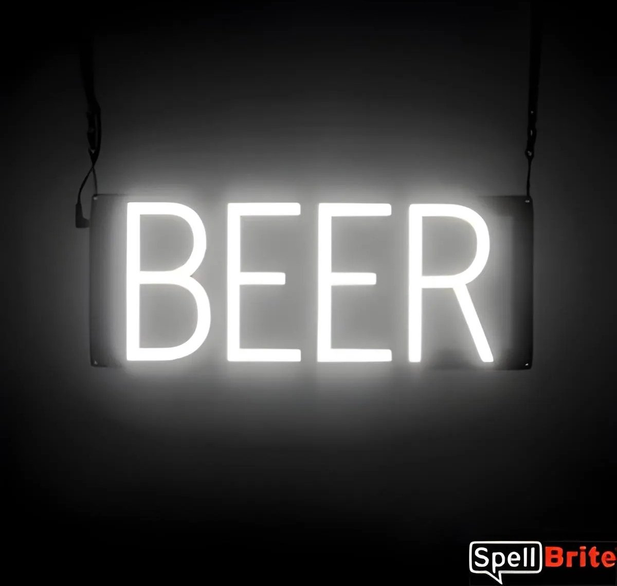 BEER - Lichtreclame Neon LED bord verlicht | SpellBrite | 40 x 16 cm | 6 Dimstanden - 8 Lichtanimaties | Reclamebord neon verlichting