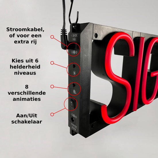 AIDE RECHERCHÉE - Néon publicitaire Néon LED enseigne lumineuse | SortBrite | 69 x 38 cm | 6 modes de gradation - 8 animations lumineuses | Éclairage au néon pour panneaux publicitaires
