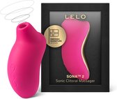 LELO SONA 2 Sex Toy Femme Clitoridien à Vagues Soniques, Stimulateur clitoridien Étanche pour des Plaisirs Encore Plus Profonds, Sex Toys, Cerise