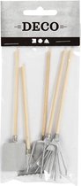 Outils de jardin - Mini set d'outils de jardin - Râteau, Pelle, Fourchette - Miniature - Décoration Hobby - Métal et Bois - Longueur : 11 cm - Creotime - 5 pièces