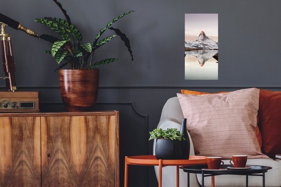 Affiche Vue depuis le Stellisee sur le Cervin en Suisse - 20x40 cm