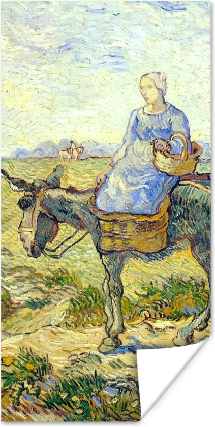 Poster Boerenkoppel gaat naar het werk - Vincent van Gogh - 80x160 cm