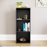 Étagère à livres à 3 niveaux - Bibliothèque - Meuble de rangement - Compartiments - Vintage - Cubique - Zwart - Etagère en bois pour bureau - Meubles de salon
