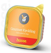 Husse Gourmet Kyckling - Hondenvoer Blik, Natvoer Honden, Hondenvoeding Nat - Gourmet Kip - 6 x 300 g