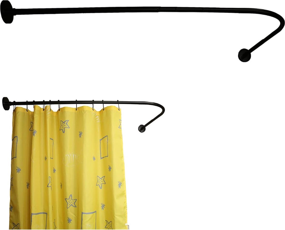 Kleine l-vormige badkamer met wasmachine en droger - Badkamers voorbeelden