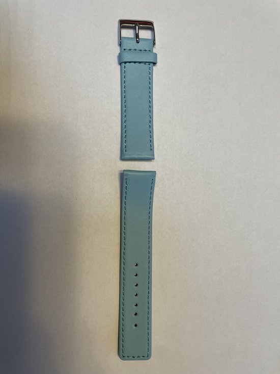 Bracelet de montre en cuir véritable, antiallergique, sans nickel, résistant à l'eau - bleu