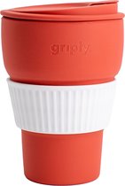 Griply to go - Tasse à café pliable en silicone avec anneau - Rouge - 355ml