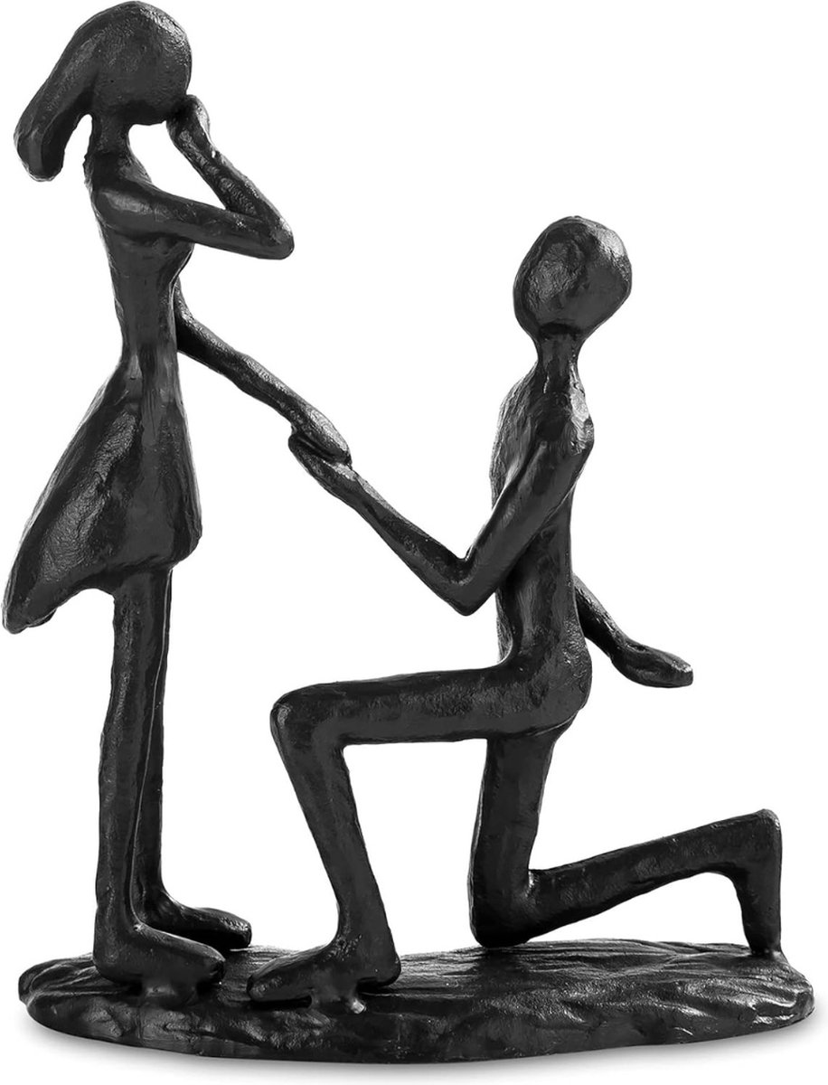 Ijzer 6e Verjaardagscadeau voor Echtpaar - Zwarte Gietijzeren Dansende Koppelsculptuur - Een Tijdloze Uitdrukking van Liefde, Esthetisch & Elegant, Perfect Geschenk voor Vrouwen, Mannen, en Nieuwe Hoofdstukken