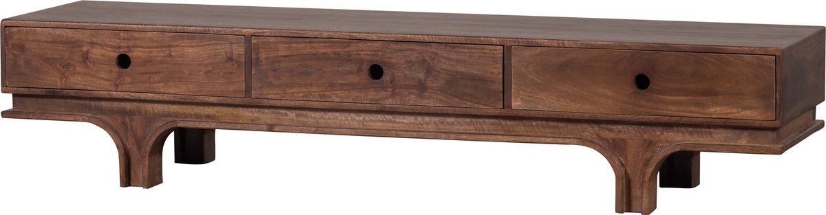 WOOOD Staes Tv-Meubel - Mangohout - Walnoot - 37x180x45
