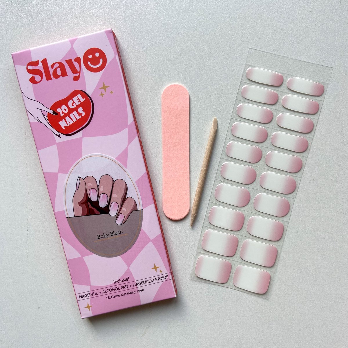 Slayo© - Gellak Stickers - Baby Blush - Nagelstickers - Gel Nail Wrap - Nail Art Stickers - Nail Art - Gellak Nagels - Gel Nagel Stickers - Nail Wraps - LED/UV lamp nodig