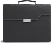 Evan Red Amsterdam Briefcase - Zwart - Leer - Aktetas - Laptoptas