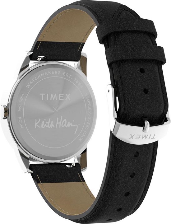 Timex Keith Haring X Easy Reader TW2W25400 Horloge - Leer - Zwart - Ø 38 mm