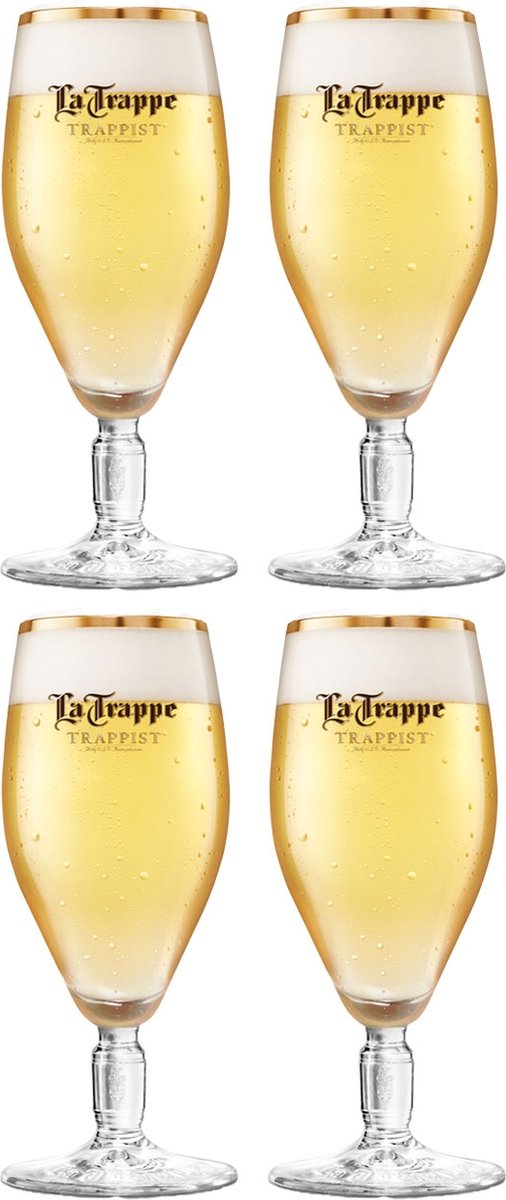 La Trappe Bierglas 30cl - Set van 4 Stuks - Speciaal Ontworpen voor Trappistenbier - Perfecte Glazen voor een Authentieke Bierbeleving