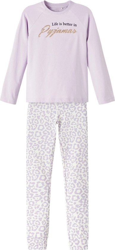 Name it meisjes pyjama - Orchid petal - 116 - Paars.