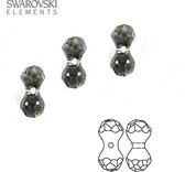 Swarovski Elements, Modular kralen (5150), 11x6mm, black diamond, 6 stuks