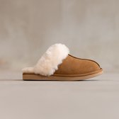 Schapenvacht slippers Lumi - Lamsvacht instap pantoffels - Camel - Maat 42