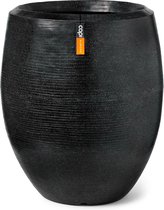 Capi Europe - Vaas elegant deluxe Granite - 85x100 - Zwart - Bloempot Voor binnen en buiten - Beschikbaar in XL formaten - Breukbestendig - 100% Recyclebaar - Levenslang garantie - NBLS8073