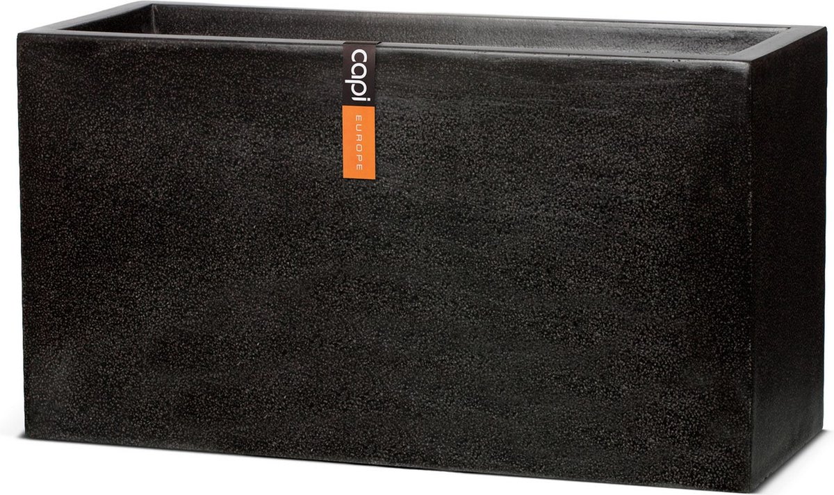 IMJ-Global Set mit 3 Töpfen für Blumen, rechteckig, Urbi Case T Dekorative Kunststoff, 18 x 58 x 49,8 cm, für den Innenbereich, Schwarz, Volumen 44