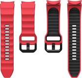 Siliconen bandje - geschikt voor Samsung Galaxy Watch 6 / Watch 6 Classic / Watch 5 / Watch 5 Pro / Watch 4 / Watch 4 Classic - rood-zwart