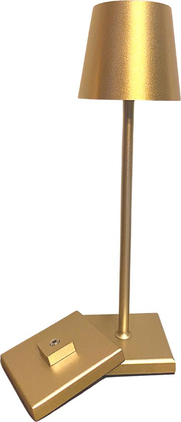 Lussono Goud met dockstation - Tafellamp - Nachtlampje - 38 cm