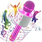 Karaoke Microfoon voor Kinderen - Bluetooth Draadloos - LED-verlichting - Ingebouwde Speakers - Speelgoed voor Zangplezier en Creativiteit - Compact en Draagbaar - Karaokefeestje voor Kinderen