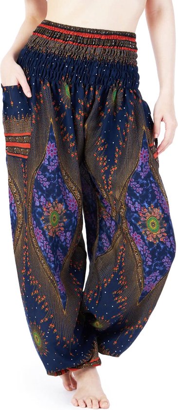 Sarouel - Pantalons de Yoga - Pantalons d'été - femmes et hommes - M; taille 38, 40 et 42 - Blauw Oeil