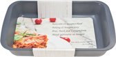 1x Grijze rechthoekige glazen ovenschaal 1,8 liter 29,5 x 18 x 5 cm - Ovenschotel schalen - Bakvorm - Ovenschalen