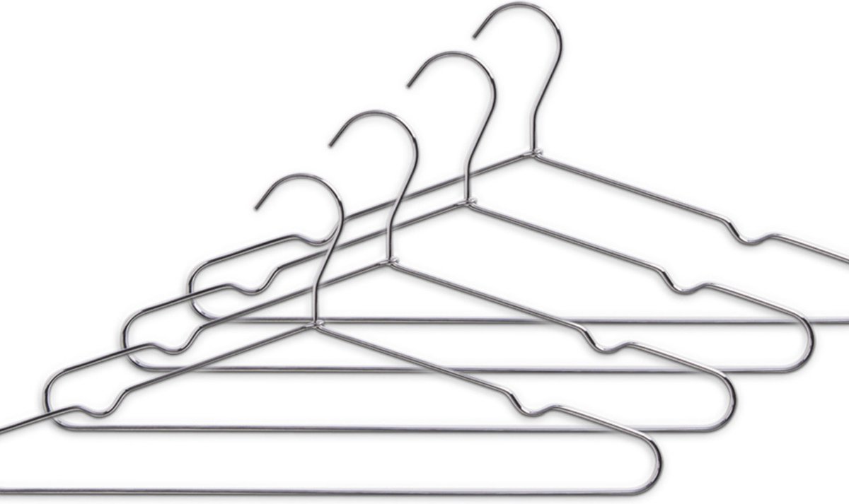 Zeller Kledinghangers - zilver- metaal - 20x stuks - met broekstang - 40 cm