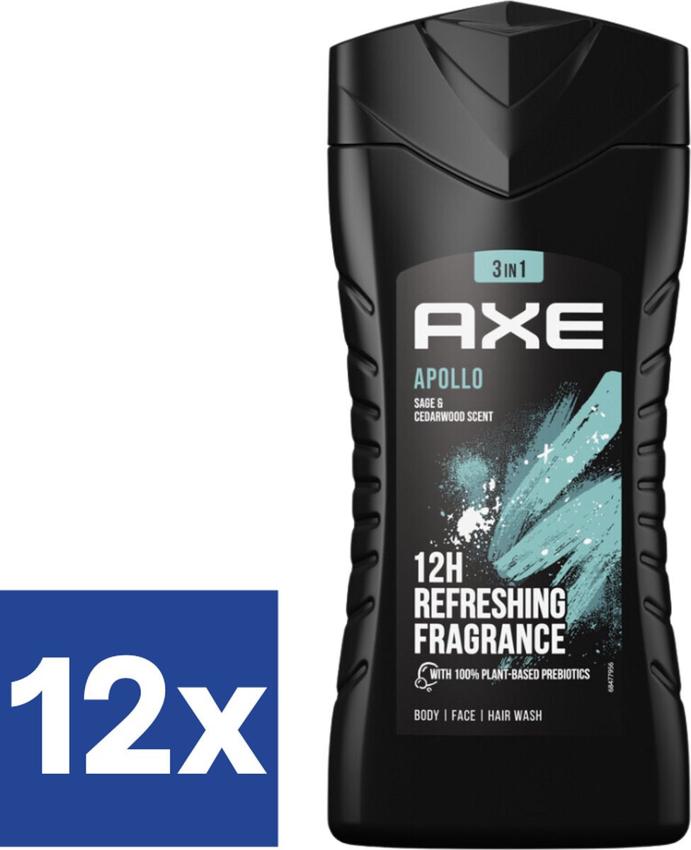 Goedkoopste Axe Men Apollo Douchegel (Voordeelverpakking) - 12 x 250 ml