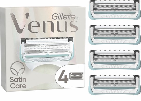 Gillette Venus Satin Care - 4 Scheermesjes - Voor Vrouwen - Voor Huid en Schaamhaar