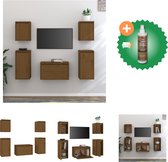 vidaXL Tv-meubelen 5 st massief grenenhout honingbruin - Kast - Inclusief Houtreiniger en verfrisser