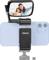 Ulanzi ST-30 Telefoonhouder met selfiespiegel / vlogspiegel — Ideaal voor op statief of selfie stick — Zwart