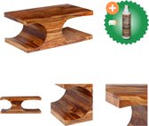vidaXL Salontafel 90x50x35 cm Bois de Sesham massif - Table - Comprend un nettoyant et un assainisseur pour bois