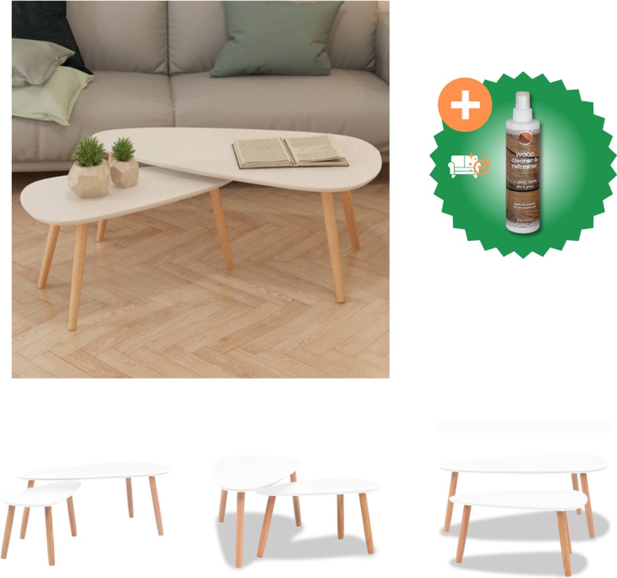 Salontafel Viborg MDF 109,5x59,5x39,5 cm houtkleurig zwart