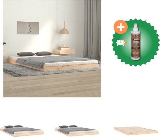 vidaXL Bedframe massief grenenhout 120x200 cm - Bed - Inclusief Houtreiniger en verfrisser