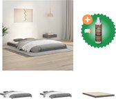vidaXL Bedframe massief grenenhout grijs 120x190 cm 4FT Small Double - Bed - Inclusief Houtreiniger en verfrisser