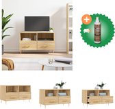 vidaXL Tv-meubel 80x36x50 cm bewerkt hout sonoma eiken - Kast - Inclusief Houtreiniger en verfrisser