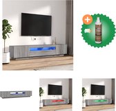 vidaXL 2-delige Tv-meubelset met LED bewerkt hout grijs sonoma eiken - Kast - Inclusief Houtreiniger en verfrisser