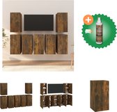 vidaXL Tv-meubels 7 st 30-5x30x60 cm bewerkt hout gerookt eikenkleurig - Kast - Inclusief Houtreiniger en verfrisser