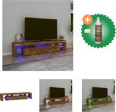 vidaXL Tv-meubel LED-verlichting 200x36-5x40 cm gerookt eikenkleurig - Kast - Inclusief Houtreiniger en verfrisser