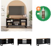 vidaXL Tv-meubel 100x33x46 cm massief mangohout en bewerkt hout - Kast - Inclusief Houtreiniger en verfrisser