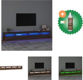 vidaXL Tv-meubel met LED-verlichting 270x35x40 cm bruineikenkleurig - Kast - Inclusief Houtreiniger en verfrisser